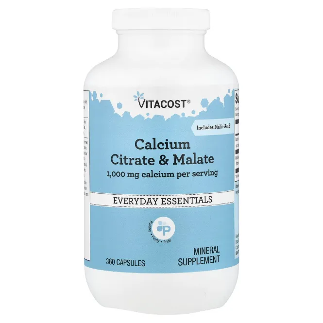 Vitacost, цитрат и малат кальция, 360 капсул