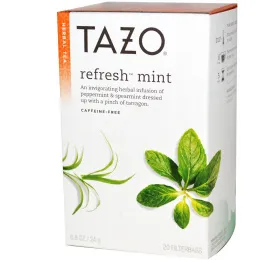 Tazo Teas, Травяной мятный чай  без кофеина, 20 фильтр-пакетиков, 0.8 унций (24 г)