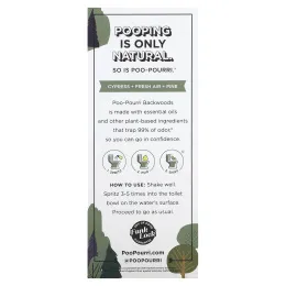 Poo-Pourri, Спрей для туалета Before You Go, Backwoods, Cypress, Fresh Air and Pine, 59 мл (2 жидк. унц.)