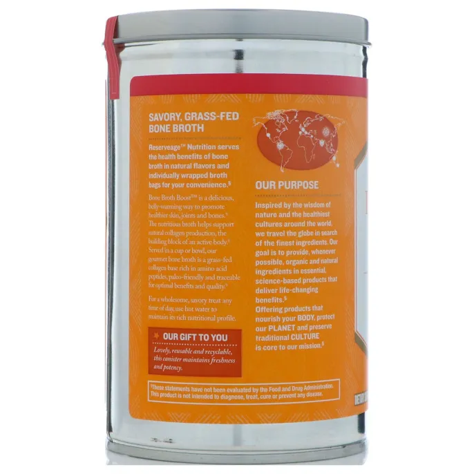 ReserveAge Nutrition, Стимулятор из костного бульона, коллагеноый белок из мяса животных травяного откорма, насыщенный вкус говядины, 24 пакетика с бульоном, 60 г