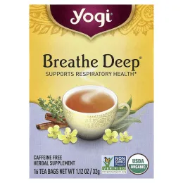 Yogi Tea, Breathe Deep®, без кофеина, 16 чайных пакетиков, 32 г (1,12 унции)