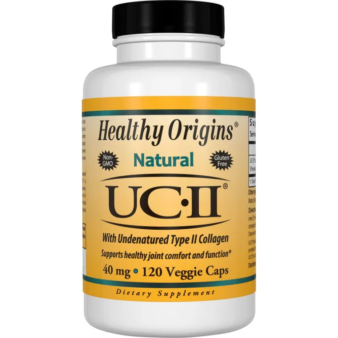 Healthy Origins, UC-II с неденатурированным коллагеном типа II, 40 мг, 120 вегетарианских капсул