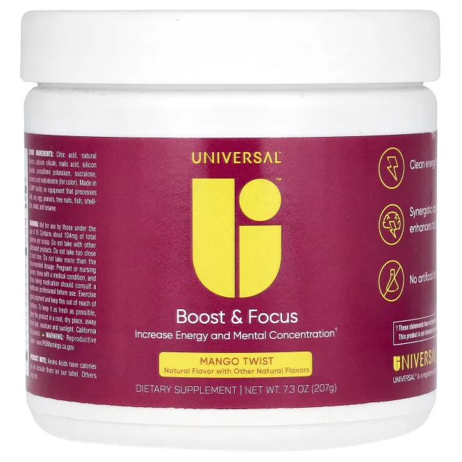 Universal U, Boost & Focus, манго, 207 г (7,3 унции)