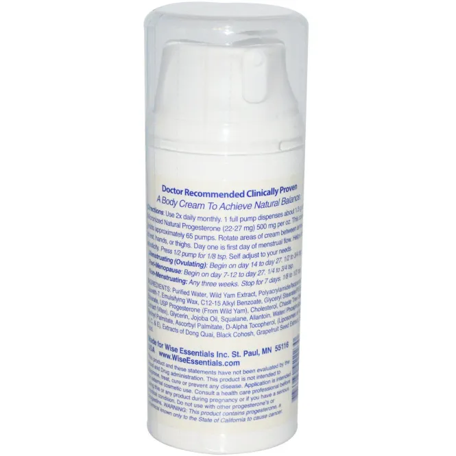 Wise Essentials, Дикий ямс и прогестерон, 3 унции (90 г)