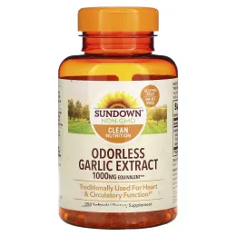 Sundown Naturals, Экстракт чеснока без запаха, 1000 мг, 250 мягких таблеток