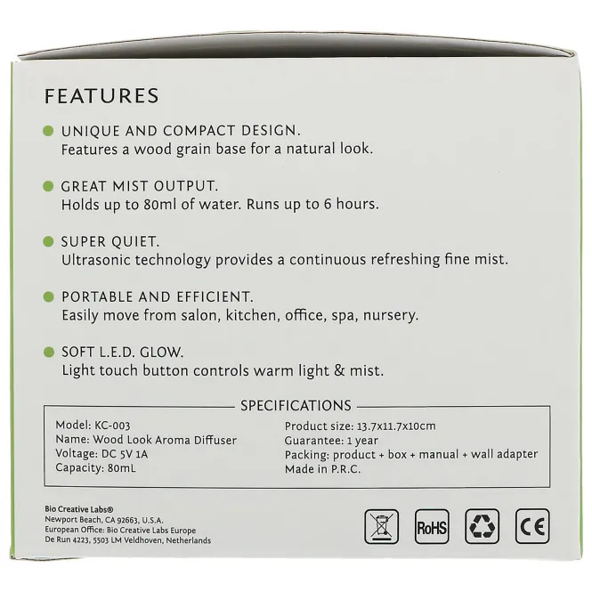 BCL, Be Care Love, Ультразвуковой увлажнитель воздуха, 1 увлажнитель