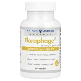 Arthur Andrew Medical, Floraphage, мультипликатор пробиотиков, 30 капсул