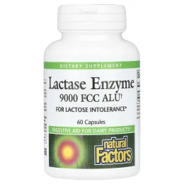 Natural Factors, Lactase Enzyme, 9000 FCC ALU, 60 капсул