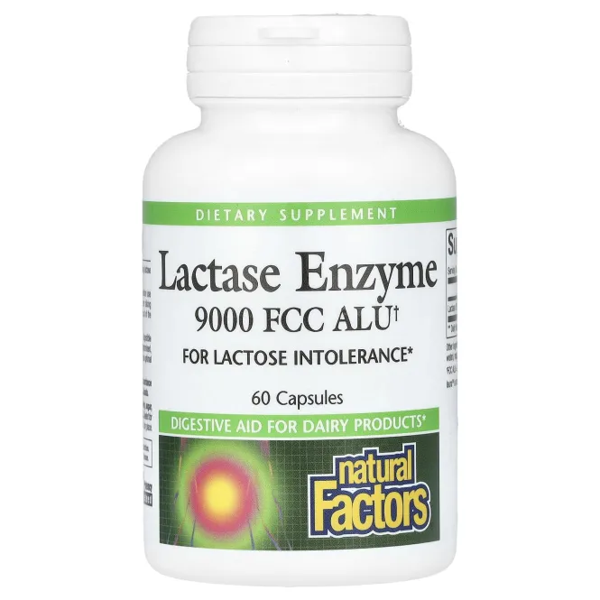 Natural Factors, Lactase Enzyme, 9000 FCC ALU, 60 капсул