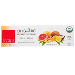 RADIUS, Кокосовая зубная паста по стандарту USDA Organic, имбирь и цитрус, 3 унции (85 г)