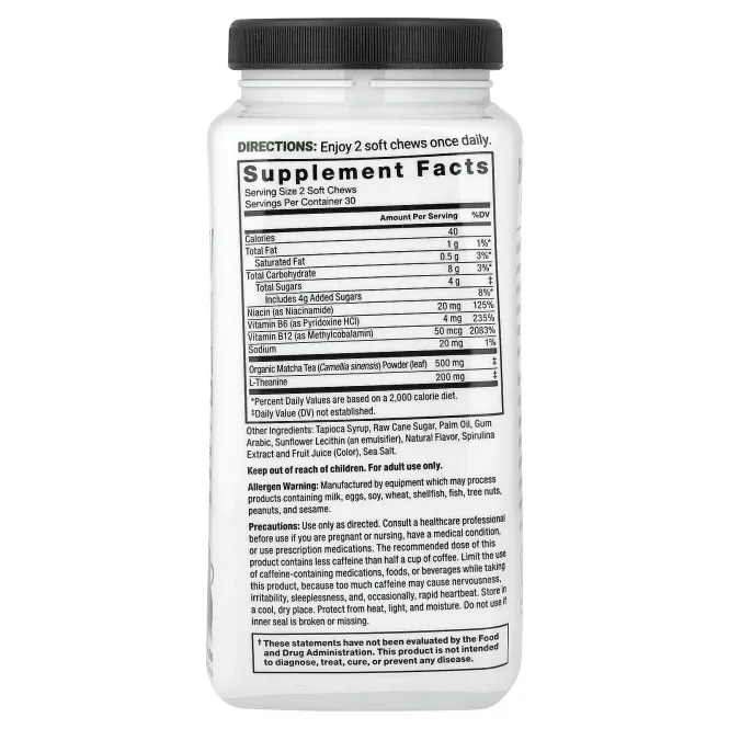 Force Factor, Mighty Matcha™, матча латте, 60 жевательных таблеток