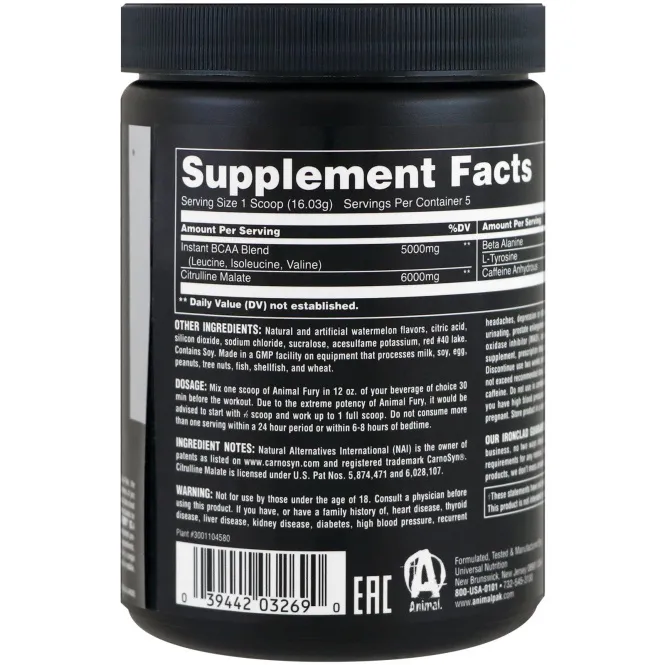 Animal, Животная ярость, арбуз, 80,15 г