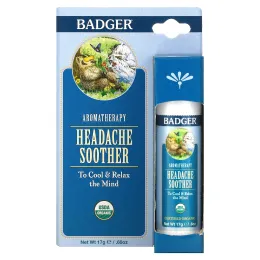 Badger Company, Средство от головной боли, Мята и лаванда, ,60 унции (17 г)