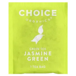 Choice Organic Teas, зеленый чай, зеленый жасмин, 16 чайных пакетиков, 24 г (0,85 унции)
