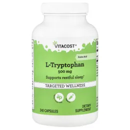 Vitacost, L-триптофан, 500 мг, 240 капсул