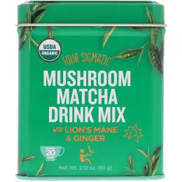 Four Sigmatic, Органический грибной напиток маття, содержит ежовик гребенчатый и имбирь, 2,12 унц. (60 г)