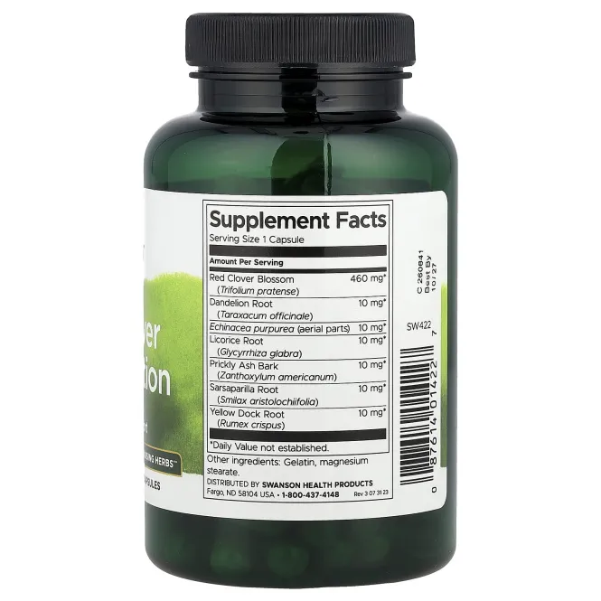 Swanson, Красный клевер, 100 капсул