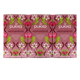 Pukka Herbs, Womankind, без кофеина, 3 пакета, по 20 пакетиков-саше с травяным чаем каждый