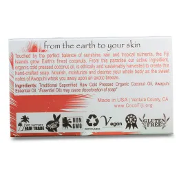 Organic Fiji, Органическое кусковое мыло для лица и тела с кокосовым маслом, имбирь зерумбет и облепиха, 7 унц. (198 г)