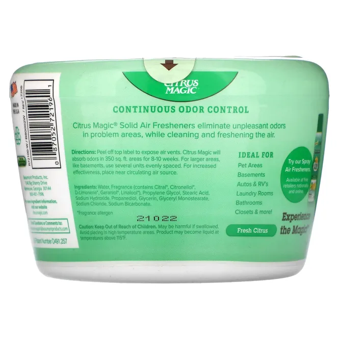 Citrus Magic, Твердый освежитель воздуха, свежий цитрус, 566 г (20 унций)