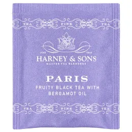 Harney & Sons, Фруктовый черный чай с бергамотом, Париж, 50 чайных пакетиков, 90 г (3,17 унции)