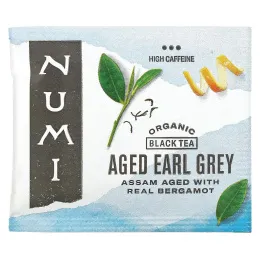 Numi Tea, Органический черный чай, выдержанный Эрл Грей, 18 чайных пакетиков, 1,27 унции (36 г)