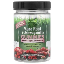 Irwin Naturals, корень маки и ашваганда, со вкусом ягод, 42 жевательных таблетки