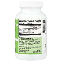 Vitacost, Bilberry Extract, Standardized, 160 mg, 90 Capsules