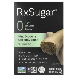 RxSugar, Swealthy Snax ™, батончики, мятный брауни, 8 пакетиков по 28 г (1 унция)
