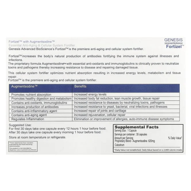 ENADA, Fortizel, укрепляющее средство для клеточной системы, 30 капсул