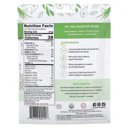 Organic Traditions, суперзелень, груша, 100 г (3,5 унции)