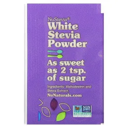 NuNaturals, NuStevia, порошок белой стевии, 1000 пакетиков, 1000 г (2,23 фунта)