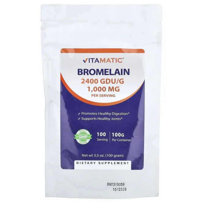 Vitamatic, бромелаин, 100 г (3,5 унции)