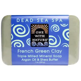 One with Nature, Triple Milled Mineral Soap Bar, French Green Clay, 7 oz (200 g)