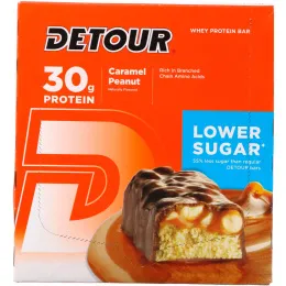 Detour, Батончики из сывороточного белка со вкусом карамели и арахиса, 12 батончиков по 3 унции (85 г) каждый