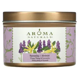 Aroma Naturals, Soy VegePure, свеча для поездок, спокойствие, иланг-иланг и лаванда, 2,8 унции (79,38 г)
