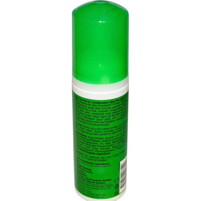 Alba Botanica, Смягчающая натуральная пена для бритья, суперувлажняющая, мятное алое, 145 мл (5 жидких унций)