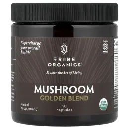 Tribe Organics, смесь золотистых грибов, 90 капсул
