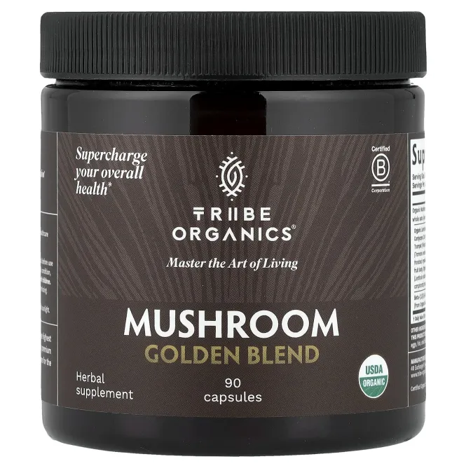 Tribe Organics, смесь золотистых грибов, 90 капсул
