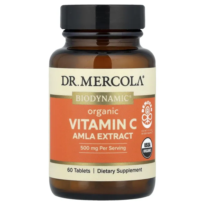 Dr. Mercola, Органический витамин C, экстракт амлы, 60 таблеток
