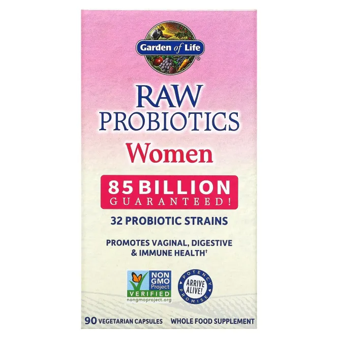 Garden of Life Probiotics RAW Женские Пробиотики, 90 веганских капсул