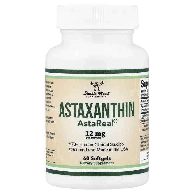 Double Wood Supplements, астаксантин AstaReal®, 12 мг, 60 капсул