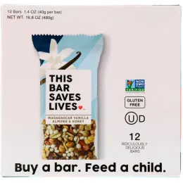 This Bar Saves Lives, LLC, Мадагаскарская ваниль, миндаль и мед, 12 батончиков, 1,4 унц. (40 г) каждый