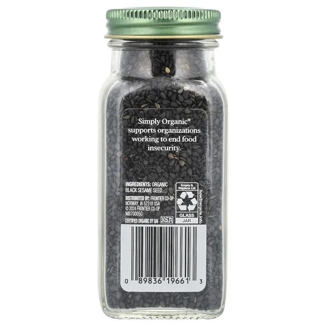 Simply Organic, Семена черного кунжута, 80 г (2,82 унции)
