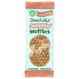 Beech-Nut, Jammin 'Waffles, от 12 месяцев, персик и манго, 5 пакетиков по 16 г (0,56 унции)