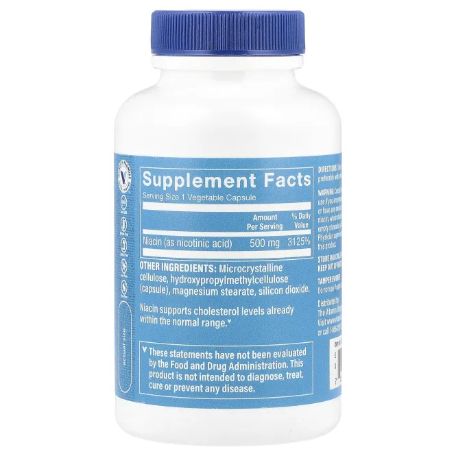 The Vitamin Shoppe, Ниацин, 500 мг, 100 растительных капсул