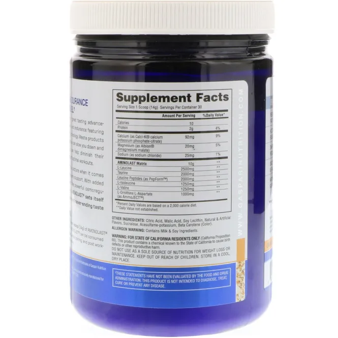 Gaspari Nutrition, Супертопливо для восстановления и повышения выносливости с BCAA (аминокислоты с разветвленной цепью) Aminolast, Манго-апельсин, 14,8 oz (420 г)