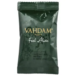 Vahdam Teas, растворимая смесь, чай латте, 10 пакетиков, 220 г