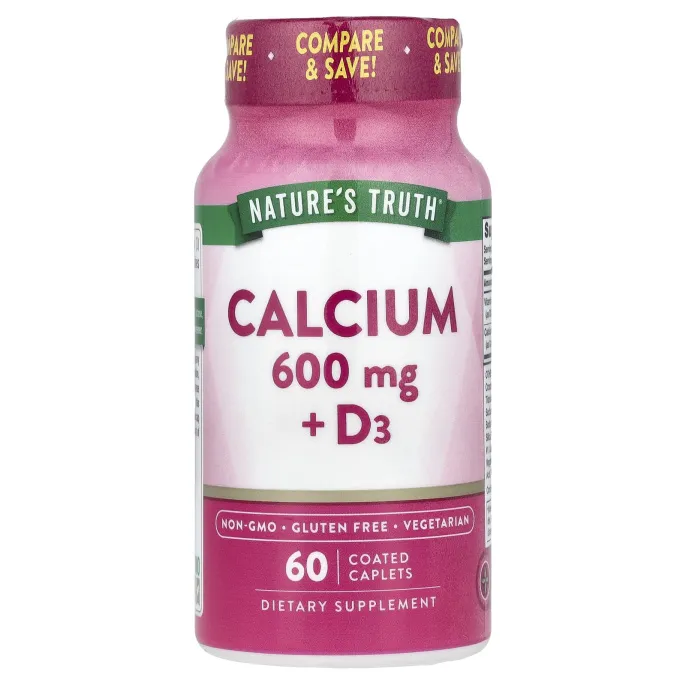Nature's Truth, Кальций + D3, 60 капсул в оболочке