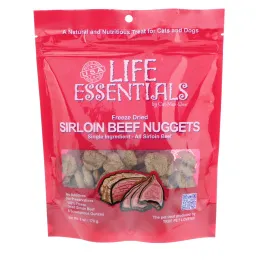 Cat-Man-Doo, Life Essentials, Сублимированные наггетсы из говяжьей вырезки, для кошек и собак, 6 унций (170 г)